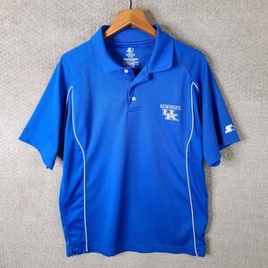 Starter Kentucky Wildcats Shirt Mens M Blue Short Sleeve Performance Polo NCAA